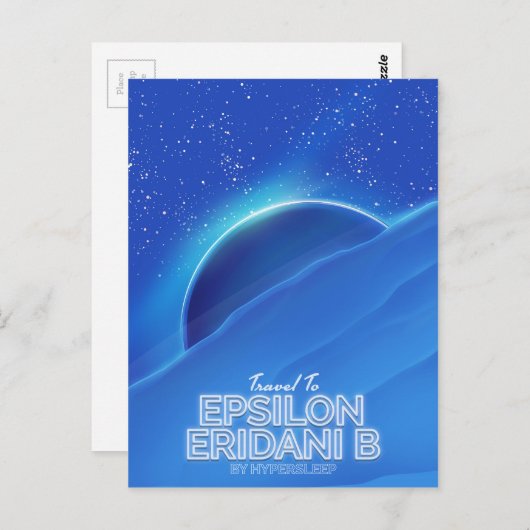 Epsilon Eridani b sci-fi Travel poster Briefkaart (Voorkant / Achterkant)