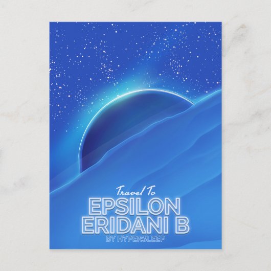 Epsilon Eridani b sci-fi Travel poster Briefkaart (Voorkant)