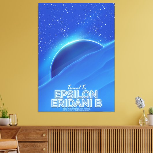 Epsilon Eridani b sci-fi Travel poster Canvas Afdruk (Insitu (Woonkamer))