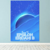Epsilon Eridani b sciencefiction Reisposter Canvas Afdruk (Insitu (Houten vloer))