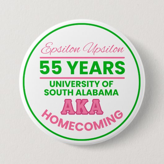 Epsilon Upsilon Custom Homecoming Pin Ronde Button 7,6 Cm (Voorkant)