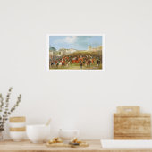 Epsom Races: De Race Over (olie op canvas) Poster (Keuken)