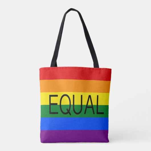 EQUAL Gay Pride Flag LGBT Tote Bag (Achterkant)