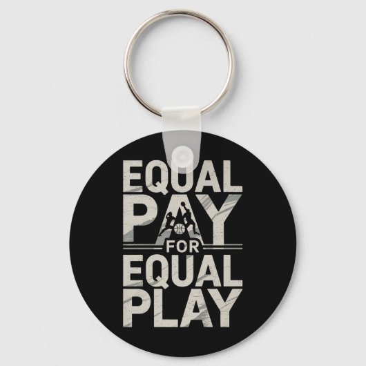 Equal Pay Basketball Play Design Premium Sleutelhanger (Voorkant)