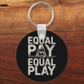 Equal Pay Basketball Play Design Premium Sleutelhanger (Voorkant)