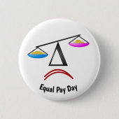 Equal Pay Day Ronde Button 5,7 Cm (Voorkant)