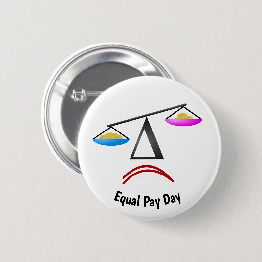 Equal Pay Day Ronde Button 5,7 Cm (Voorkant /achterkant)