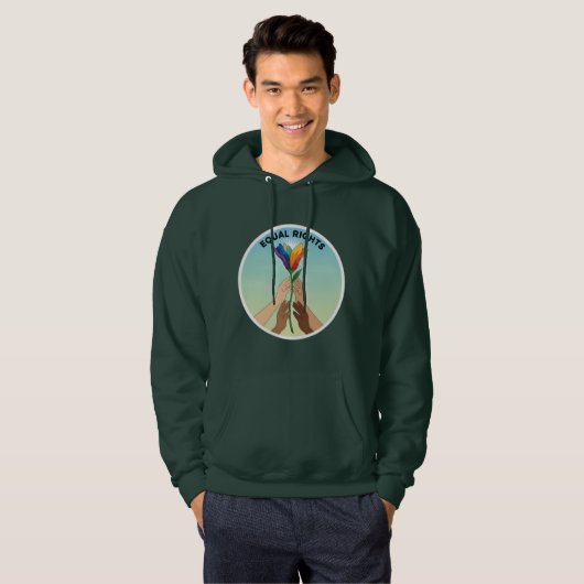 Equal Rights Rainbow Flower-Diverse and Unity Hoodie (Voorkant volledig)