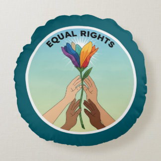 Equal Rights Rainbow Flower-Diverse and Unity Rond Kussen