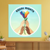 Equal Rights Rainbow Flower – Diversity and Unity Canvas Afdruk (Insitu (Woonkamer))