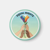 Equal Rights Rainbow Flower – Diversity and Unity Magneet (Voorkant)
