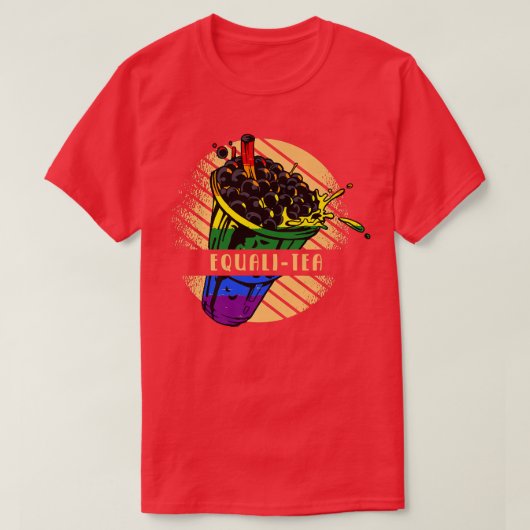 EQUALI-TEA Boba Fan Funny Bubble Tea Premium T-shirt (Design voorkant)