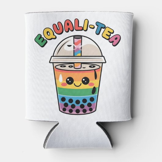 Equali-Tea Grappige LGBTQ Bubble Tea Pride Maand Blikjeskoeler (Voorkant)