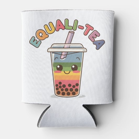 Equali-Tea Grappige LGBTQ Bubble Tea Pride Maand Blikjeskoeler (Voorkant)