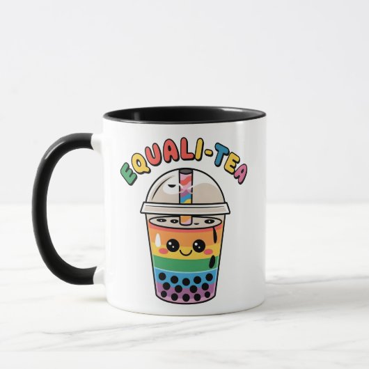 Equali-Tea Grappige LGBTQ Bubble Tea Pride Maand Mok (Links)
