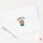 Equali-Tea Grappige LGBTQ Bubble Tea Pride Maand Ronde Sticker (Envelop)