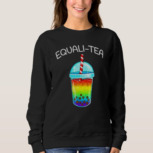 Equali - Tea Rainbow Cute Boba Bubble Tea - Lgbtq Trui (Voorkant)