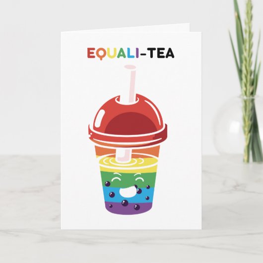 Equalitea LGBTQ pride regenboogvlag boba bubble te Kaart (Voorkant)