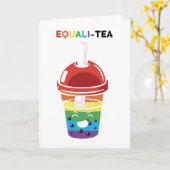 Equalitea LGBTQ pride regenboogvlag boba bubble te Kaart (Gele Bloem)