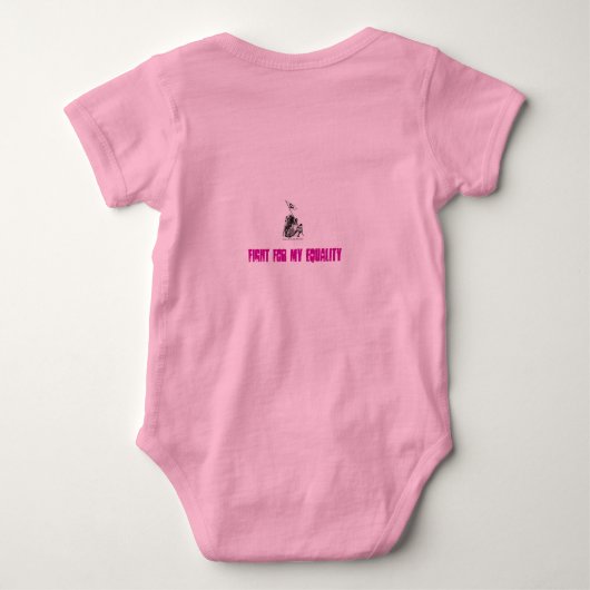 EQUALITY BABY IN ROZE ROMPER (Achterkant)