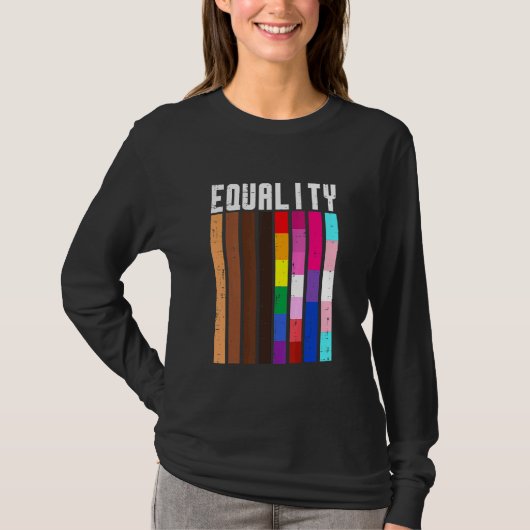 Equality Black Lgbt Pride Rainbow Lesbian Gay Bi T T-shirt (Voorkant)