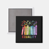 Equality Bookshelf Diversity Inclusion Kindness JU Magneet (Voorkant / Achterkant)