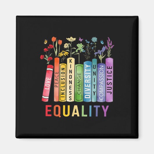 Equality Bookshelf Diversity Inclusion Kindness JU Magneet (Voorkant)