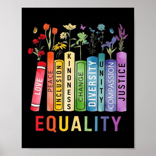 Equality Bookshelf Diversity Inclusion Kindness JU Poster (Voorkant)
