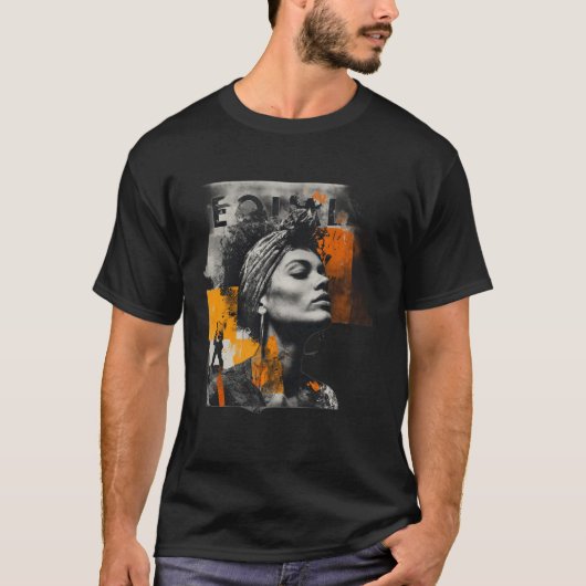 Equality Collage – Bold Orange & Black Activist Ar T-shirt (Voorkant)