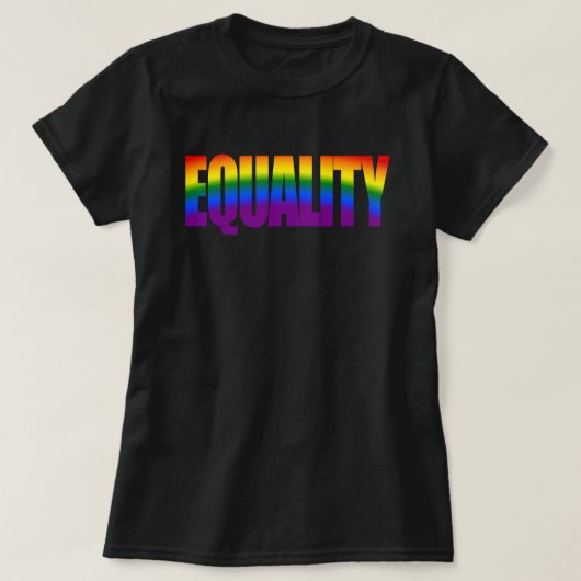 Equality Colorful Gradient Rainbow Typografie T-shirt (Design voorkant)