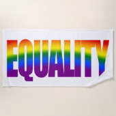 Equality Gay Pride LGBT Rainbow Typografie LGBTQ Strandlaken (Voorkant)