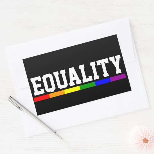 Equality Gay Pride Rechthoekige Sticker (Envelop)