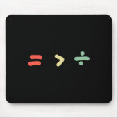 Equality Is Greater Than Division Math Black Histo Muismat (Voorkant)