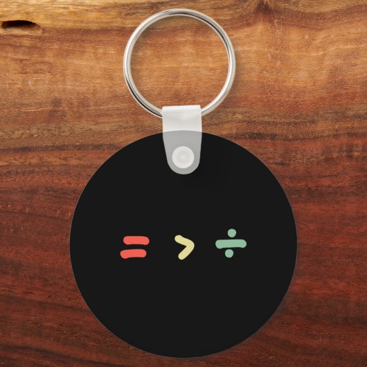 Equality Is Greater Than Division Math Black Histo Sleutelhanger (Voorkant)