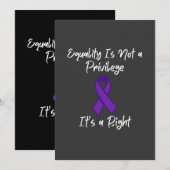 Equality is not a privilege it’s a right, feminism kaart (Voorkant / Achterkant)