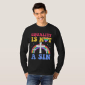 Equality Is Not A Sin Gay Christian Ally Jesus Cro T-shirt (Voorkant volledig)