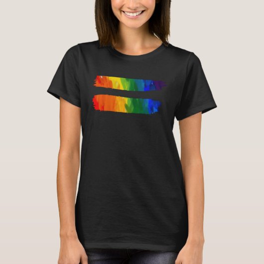 Equality LGBT Pride Awareness Rainbow For Gay & Le T-shirt (Voorkant)