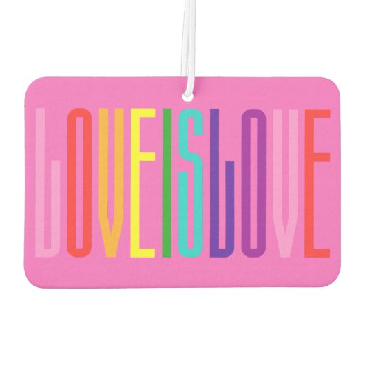 Equality Love is Love LGBT Gay Pride Rainbow Text Luchtverfrisser (Achterkant)