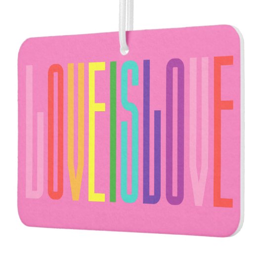 Equality Love is Love LGBT Gay Pride Rainbow Text Luchtverfrisser (Links)