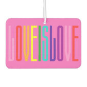 Equality Love is Love LGBT Gay Pride Rainbow Text Luchtverfrisser (Voorkant)