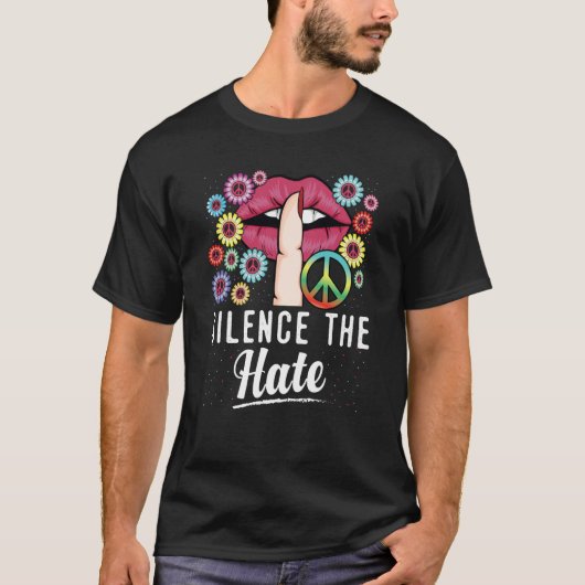 Equality Love Peace Human Rights Silence The Hate T-shirt (Voorkant)