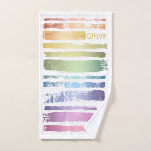 Equality Love Rainbow Brush Strokes LGBTQ ID656 Bad Handdoek (Handdoek)