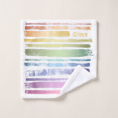 Equality Love Rainbow Brush Strokes LGBTQ ID656 Bad Handdoek (Wasdoekje)