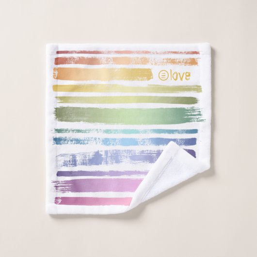 Equality Love Rainbow Brush Strokes LGBTQ ID656 Bad Handdoek (Wasdoekje)