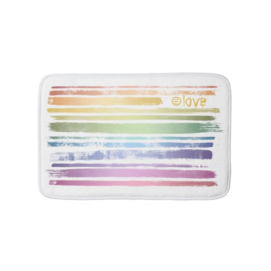 Equality Love Rainbow Brush Strokes LGBTQ ID656 Badmat (Voorkant)