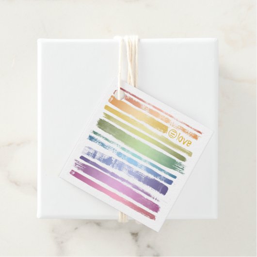 Equality Love Rainbow Brush Strokes LGBTQ ID656 Bedankjes Labels (In situ)