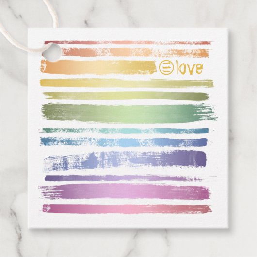 Equality Love Rainbow Brush Strokes LGBTQ ID656 Bedankjes Labels (Voorkant)