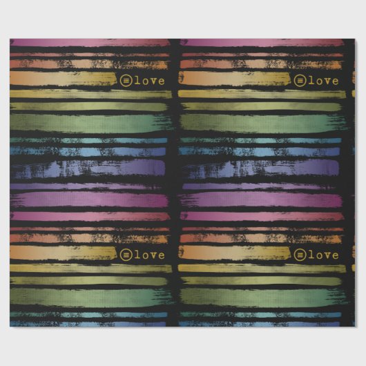 Equality Love Rainbow Brush Strokes LGBTQ ID656 Cadeaupapier (Vlak)