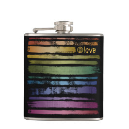 Equality Love Rainbow Brush Strokes LGBTQ ID656 Heupfles