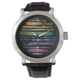 Equality Love Rainbow Brush Strokes LGBTQ ID656 Horloge